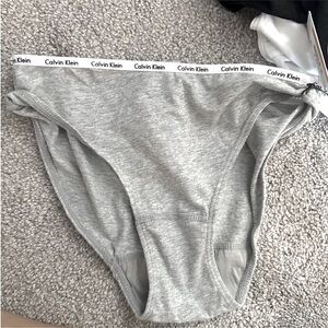 3 pair Calvin Klein black gray and white bikini underwear Small